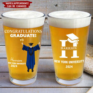 Pairs Well With Graduating - Personalized Beer Glass