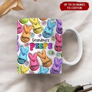 Grandma's Colorful Bunnies Personalized Mug, Easter Gift