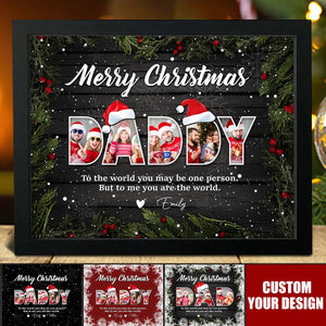 Custom Photo Merry Christmas For Dad Family Picture Frame