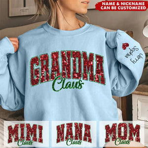 Glitter Gigi Claus Christmas And Kids Personalized Sweatshirt