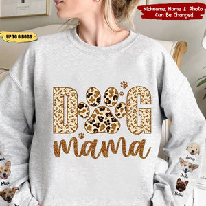 Personalized Photo On Sleeve Dog Mama Sweatshirt