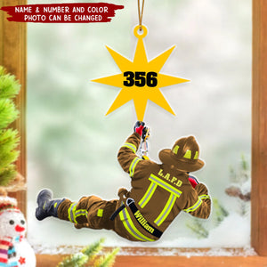 Personalized Gifts For Firefighter Christmas Acrylic Ornament