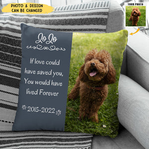 Pet Memorial Pillow with Dog Portrait Personalized Sympathy Gift for Loss of Pet