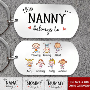 This Mommy Belongs To Cute Kids- Personalized Stainless Steel Keychain