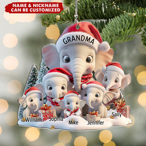 Personalized Cute Elephant Shaped Ornament – Cute Gift For Christmas Holiday