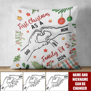 First Christmas As Christmas Family - Personalized Pillow