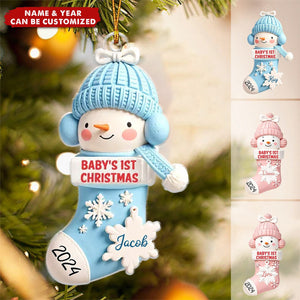 First Christmas Baby Sock - Personalized Acrylic Ornament