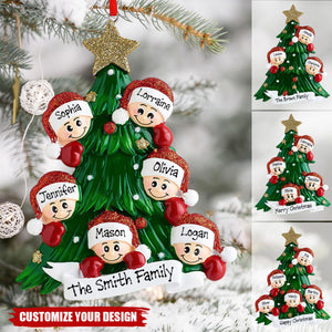 Family Christmas Tree Personalized Resin Christmas Ornament