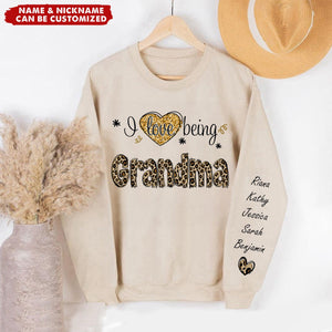 I Love Being Gigi Leopard Personalized Sweatshirt