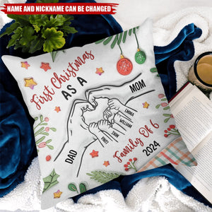 First Christmas As Christmas Family - Personalized Pillow