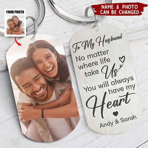 No Matter Where Life Take Us, Personalized Keychain, Anniversary Gifts, Custom Photo