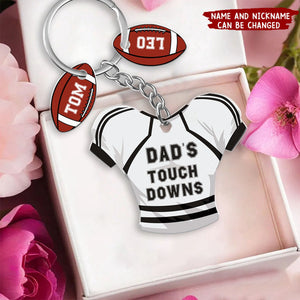 Dad's Touchdowns - Personalized Acrylic Keychain