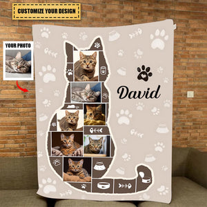 Personalized Cat Photo Collage Blanket, Best Gifts For Cat Owners, Cat Lover Gift