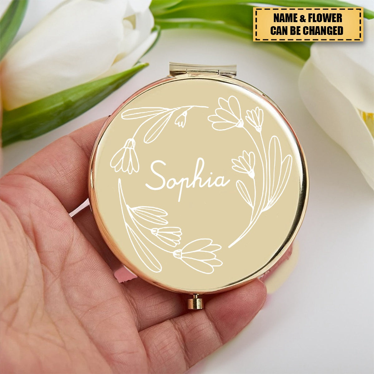 Custom Compact Mirror, Bridesmaid Proposal Gifts, Best Friend Birthday Gifts, Personalized Gifts for Women Engraved Pocket Mirror