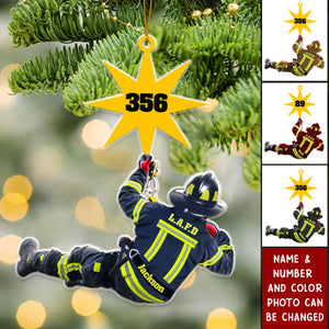 Personalized Gifts For Firefighter Christmas Acrylic Ornament