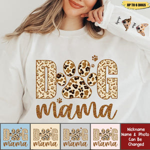 Personalized Photo On Sleeve Dog Mama Sweatshirt