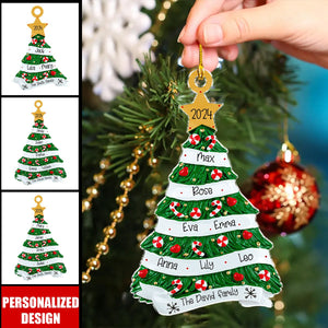 Our Warmth & Happiness - Family Personalized Ornament - Acrylic Christmas Tree Shaped