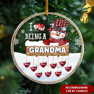 I Love Being Grandma - Personalized Custom Acrylic Ornament