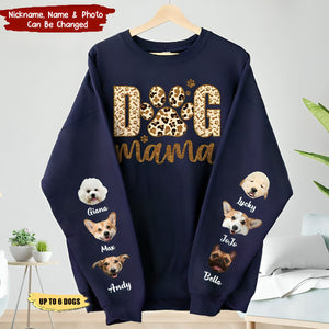 Personalized Photo On Sleeve Dog Mama Sweatshirt