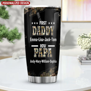 First Dad Now Papa 3D Inflated Print Steel Tumbler