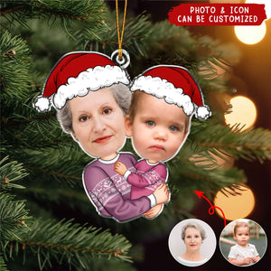 Grandma Grandkid Christmas - Personalized Acrylic Photo Ornament