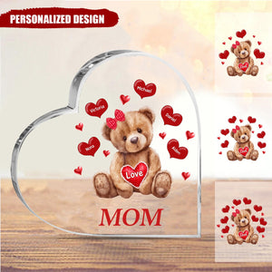 Mama Bear With Heart Kids Personalized Acrylic Plaque Mother's Day Gift