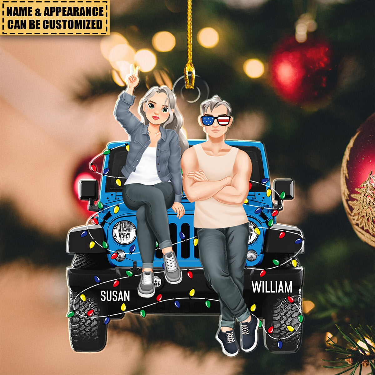 Crazy Off-road Couple Personalized Acrylic Christmas Ornament, Gift For Off-road Lovers