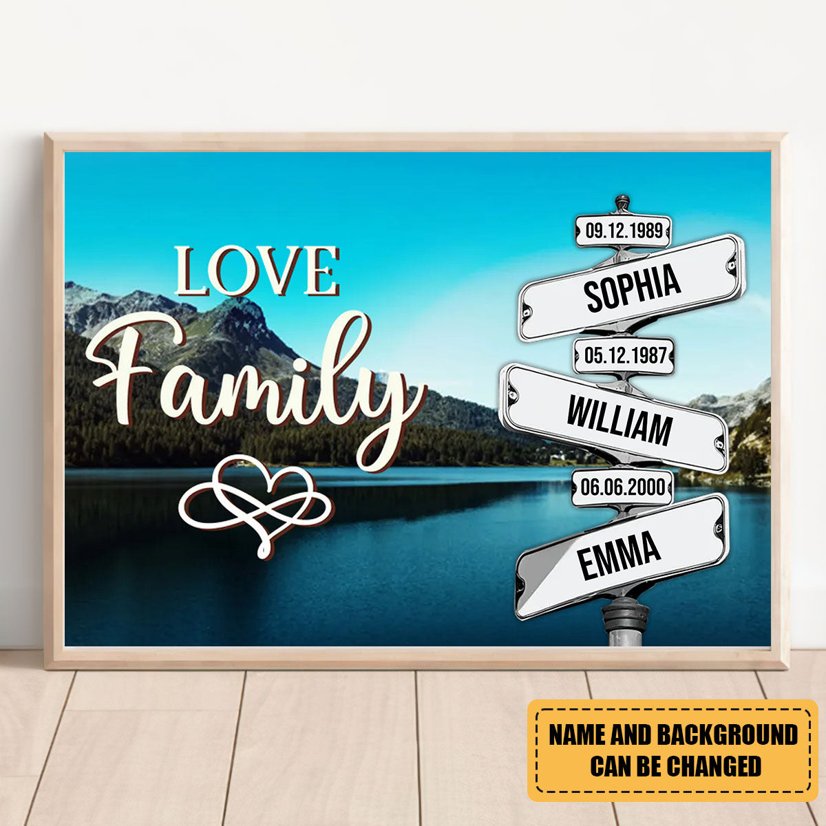 Personalized Crossroads Family Name Poster