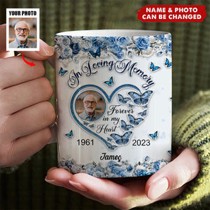 In Loving Memory Forever In My Heart 3D Inflated Effect Personalized Edge-To-Edge Mug