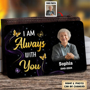 Carry You With Me Glow Butterflies Photo Inserted - Memorial Gift - Personalized Stainless Steel Wallet Card