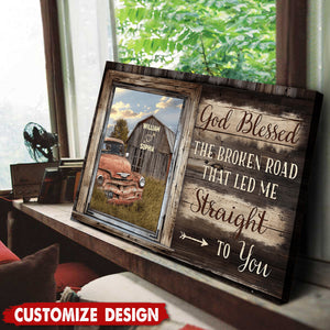 God Bless The Broken Road That Led Me Straight To You - Personalized Poster - Gift For Couples on Anniversary, Valentine's Day