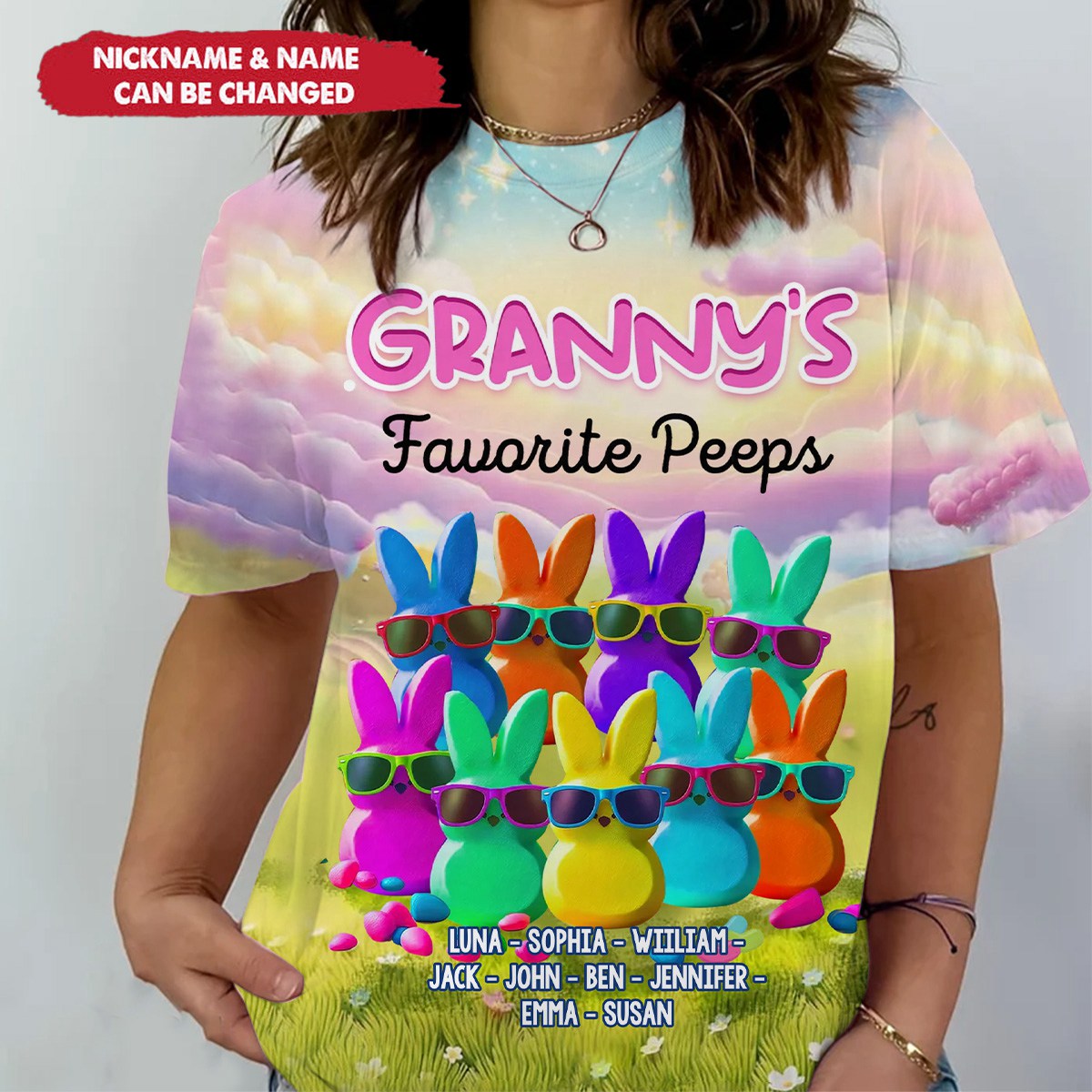 Personalized Gift Grandma's Favorite All-over Print T Shirt,Easter Gift