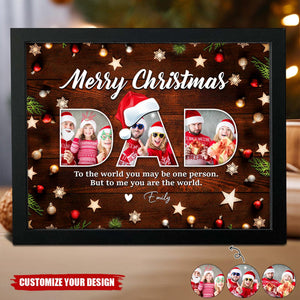 Custom Photo Merry Christmas For Dad Family Picture Frame