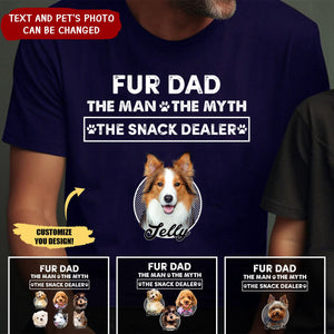 Fur Dad The Man The Myth The Snack Dealer - Personalized T-Shirt, Gift For Dog Lovers, Dog Mom, Dog Dad