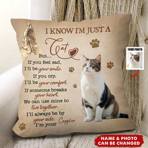 Personalized Cat Pillow - Upload Photo - Gift Idea For Cat Lover - I'lI Always Be By Your Side