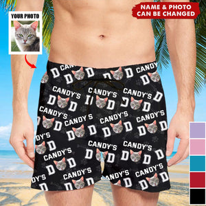 Dog, Cat Dad Upload Photo Personalized Beach Short