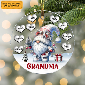 Personalized Grandma White Dwarf Acrylic Circle Ornament