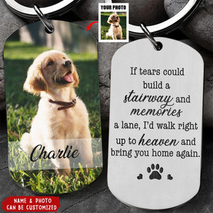 Bring You Home Again Memorial Dog Cat Personalized Photo Stainless Steel Keychain