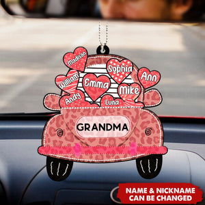 Nickname Grandma Truck Loading Heart - Personalized Car Ornament