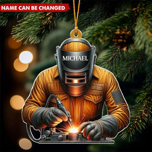 Personalized Welder Name Christmas Ornament, Welding Ornament Gift