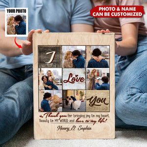 I Love You Personalized Photo Canvas, Romantic Valentines Gift