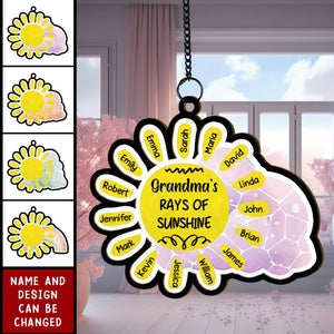 Grandma's Rays Of Sunshine - Personalized Window Hanging Suncatcher Ornament