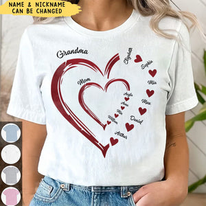 Mommy's Sweethearts - Family Personalized Custom Unisex T-shirt - Gift For Grandma