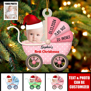 Custom Photo New Born Baby Stroller Acrylic Ornament, Gifts For Kids