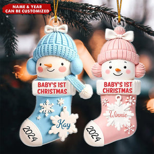 First Christmas Baby Sock - Personalized Acrylic Ornament