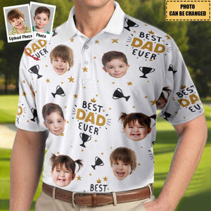 Best Dad Ever - Personalized Photo Polo Shirt