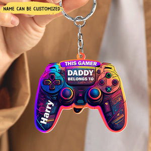 This Gamer Belongs To - Personalized Acrylic Keychain, Gifts For Dad