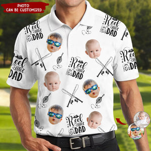 Reel Cool Dad Photo Personalized Polo Shirt