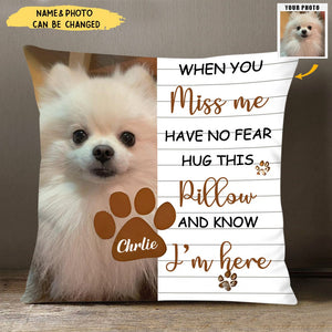 Custom Pet Memorial Pillow with Dog Portrait Personalized Sympathy Gift for Loss of Pet