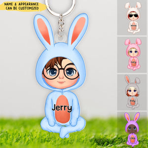 Easter Bunny Cute Kid Personalized Acrylic Keychain,Easter Gift